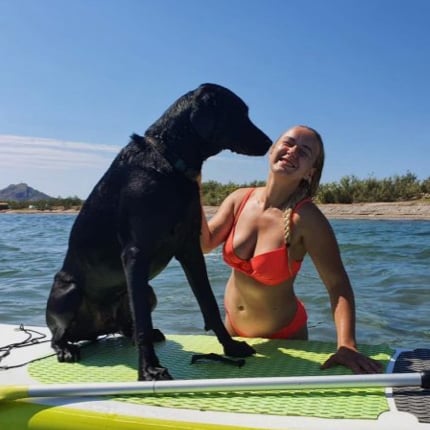 Ultimate Fitness Holiday Spain Bootcamp SUP dog